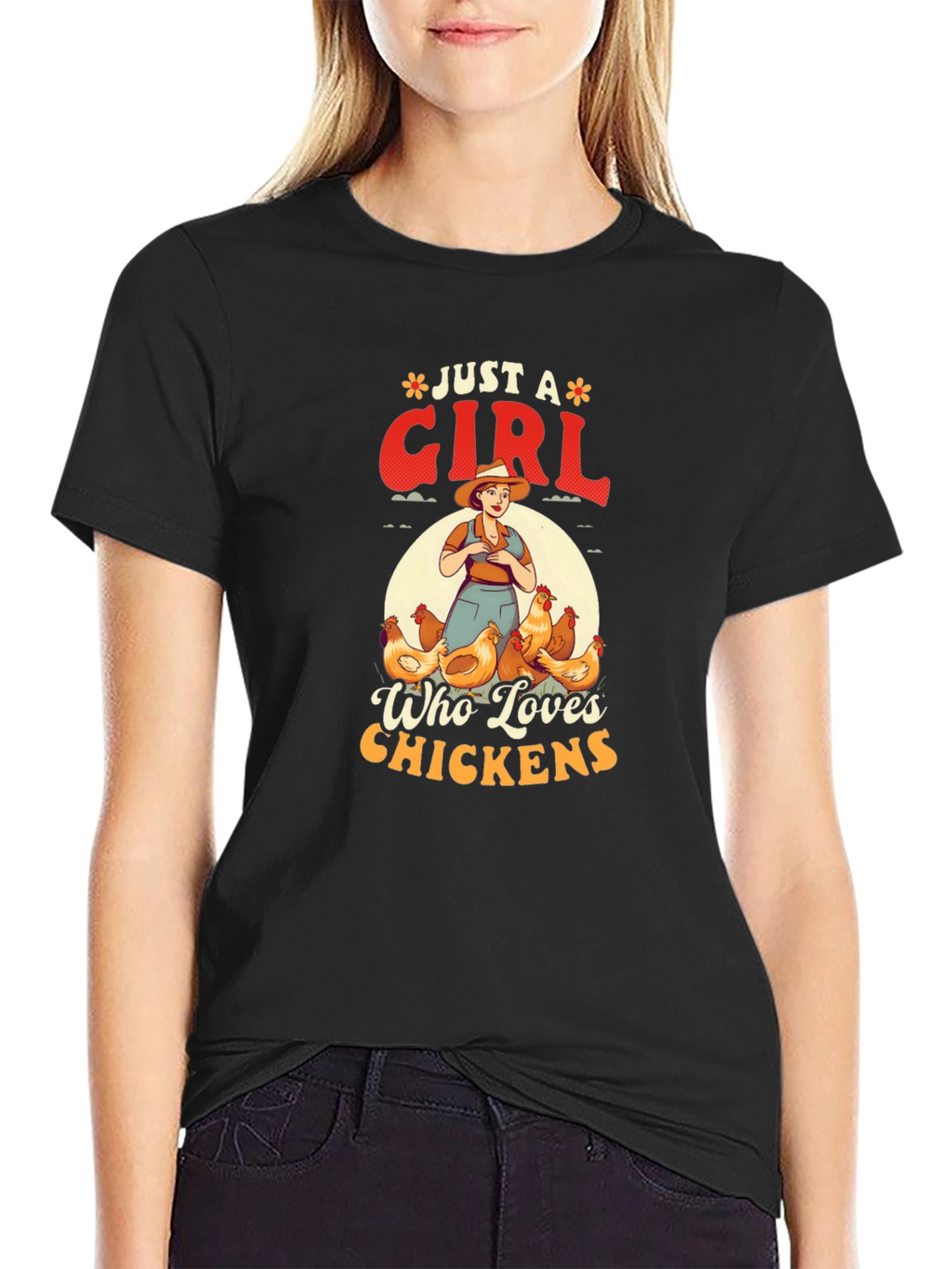 Just A Girl Who Loves Chickens Graphic T-Shirt