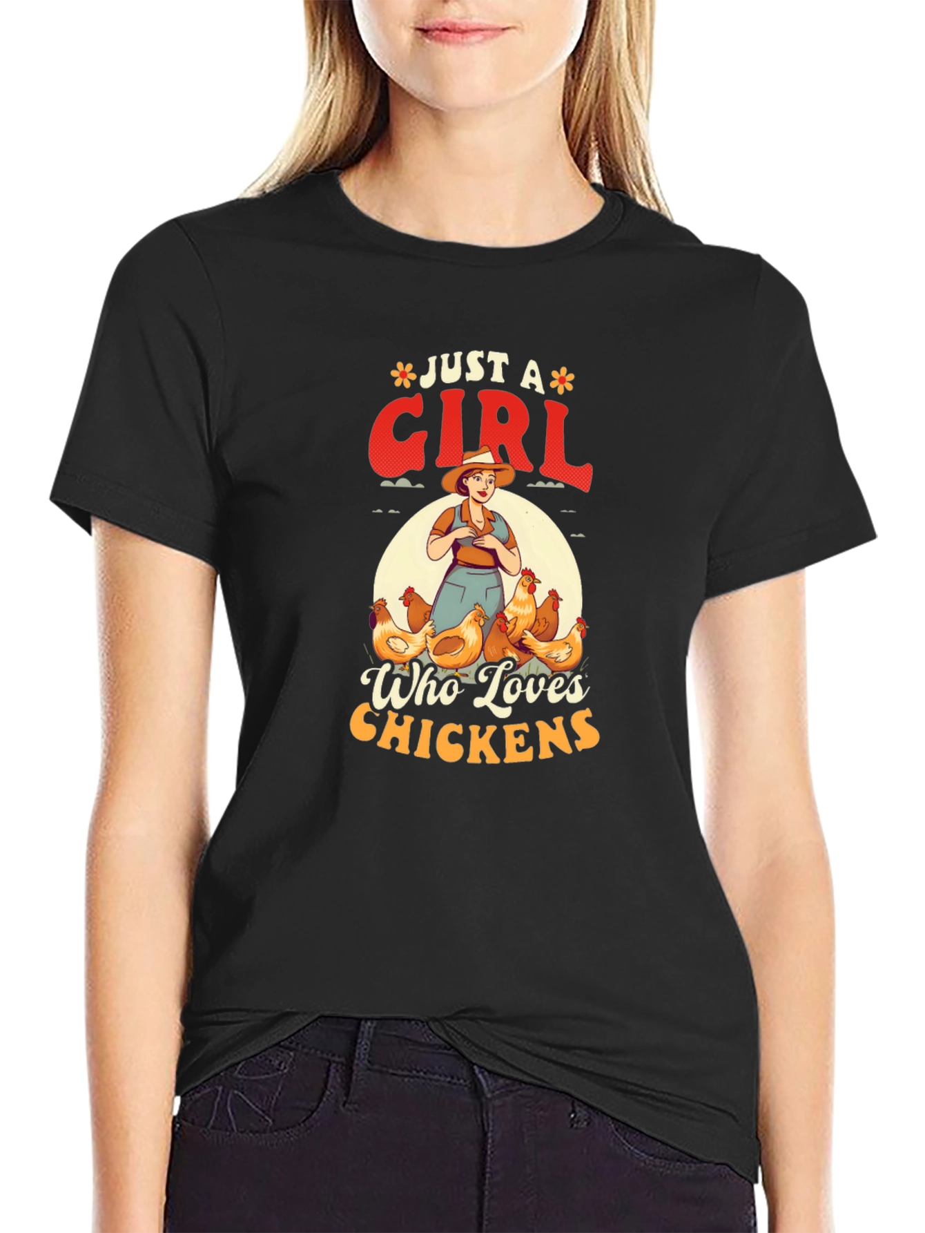 Just A Girl Who Loves Chickens Graphic T-Shirt