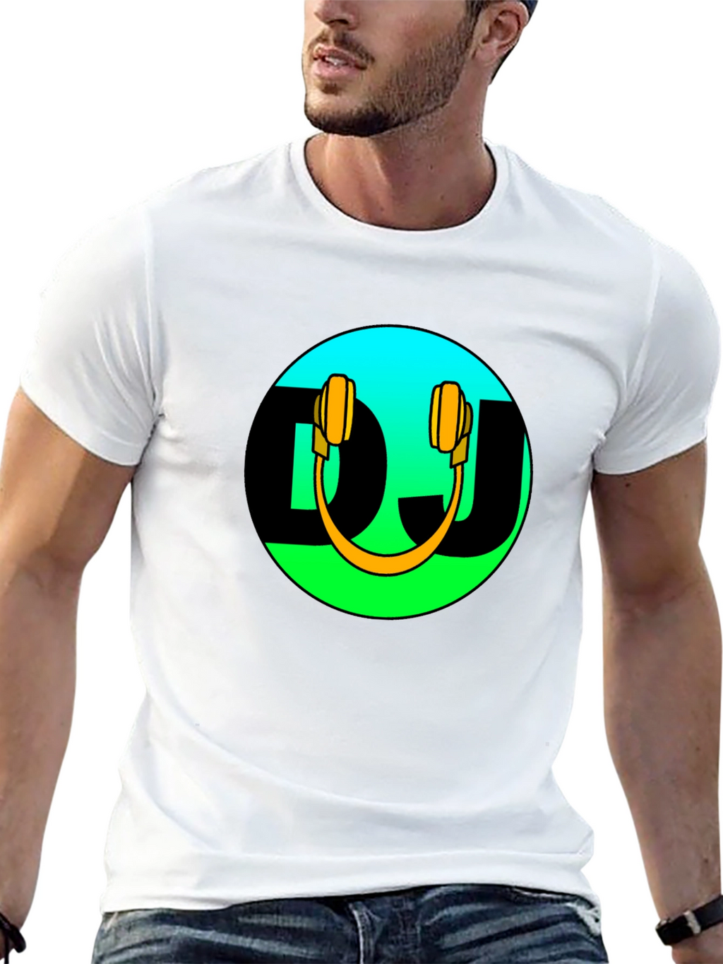 DJ Headphones Graphic Black T-Shirt