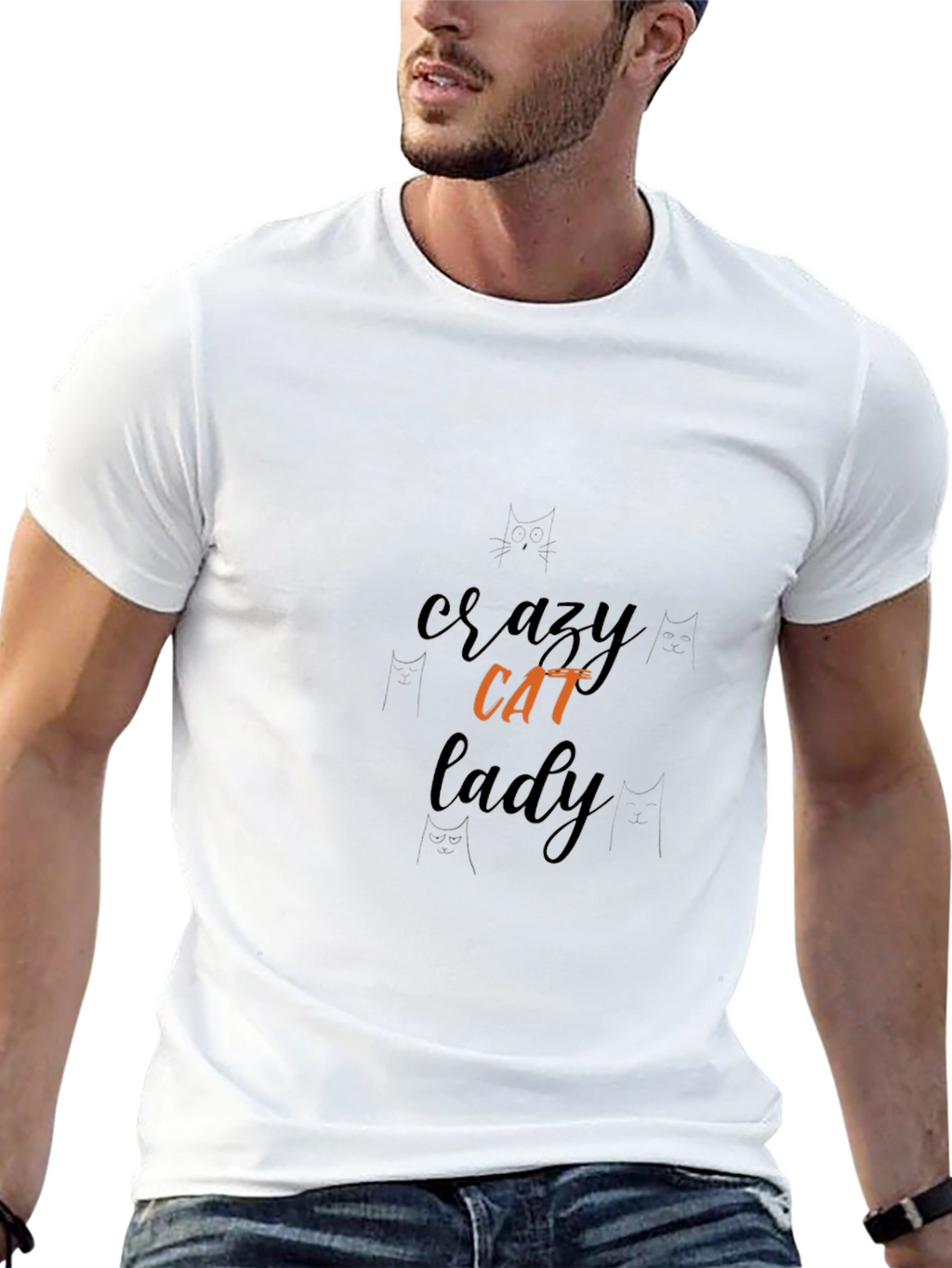 Crazy Cat Lady Graphic T-Shirt - Black Cotton Tee