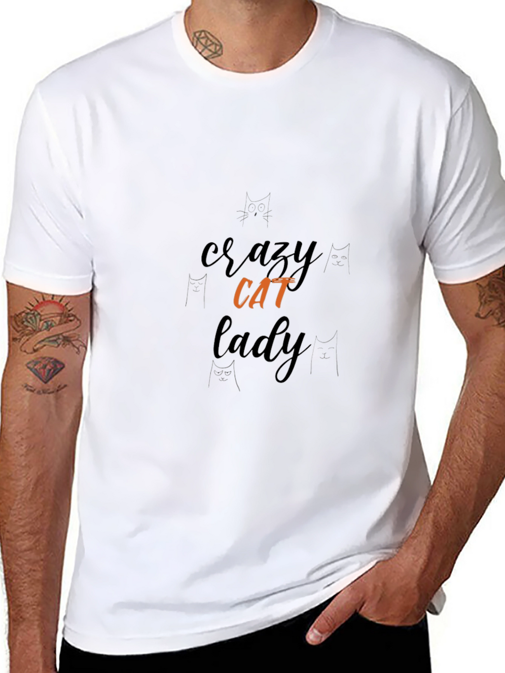 Crazy Cat Lady Graphic T-Shirt - Black Cotton Tee