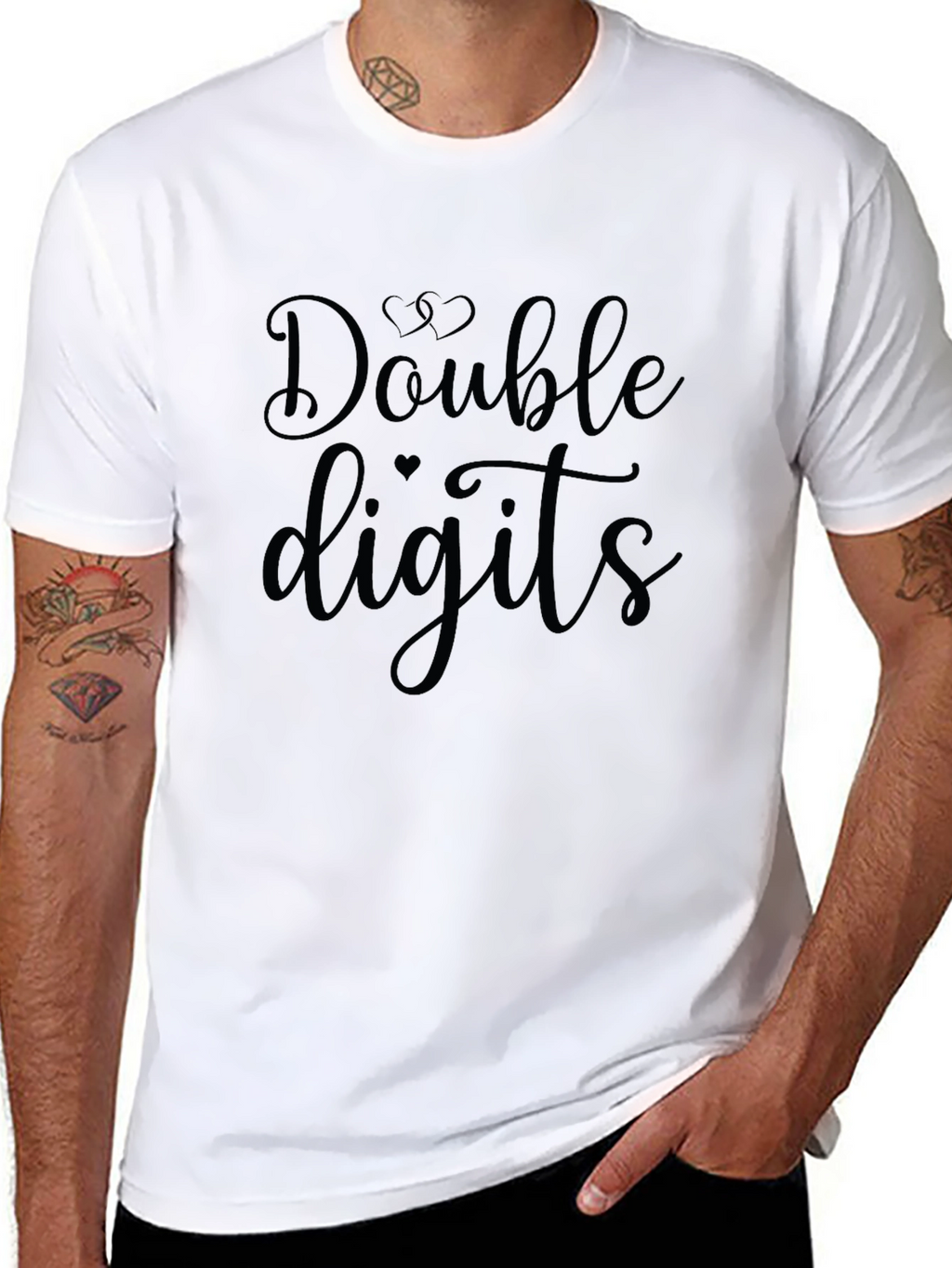 Double Digits Black Graphic Tee Shirt
