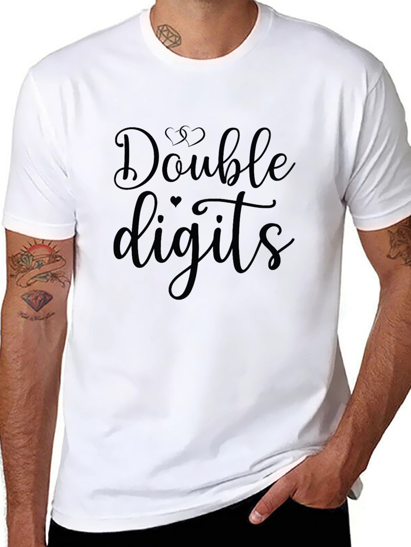 Double Digits Black Graphic Tee Shirt