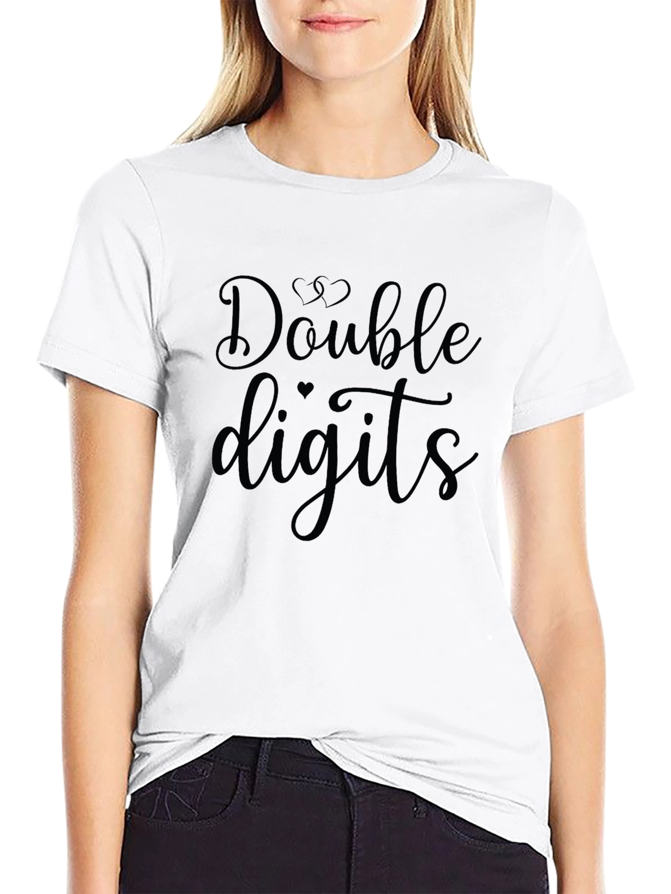 Double Digits Black Graphic Tee Shirt