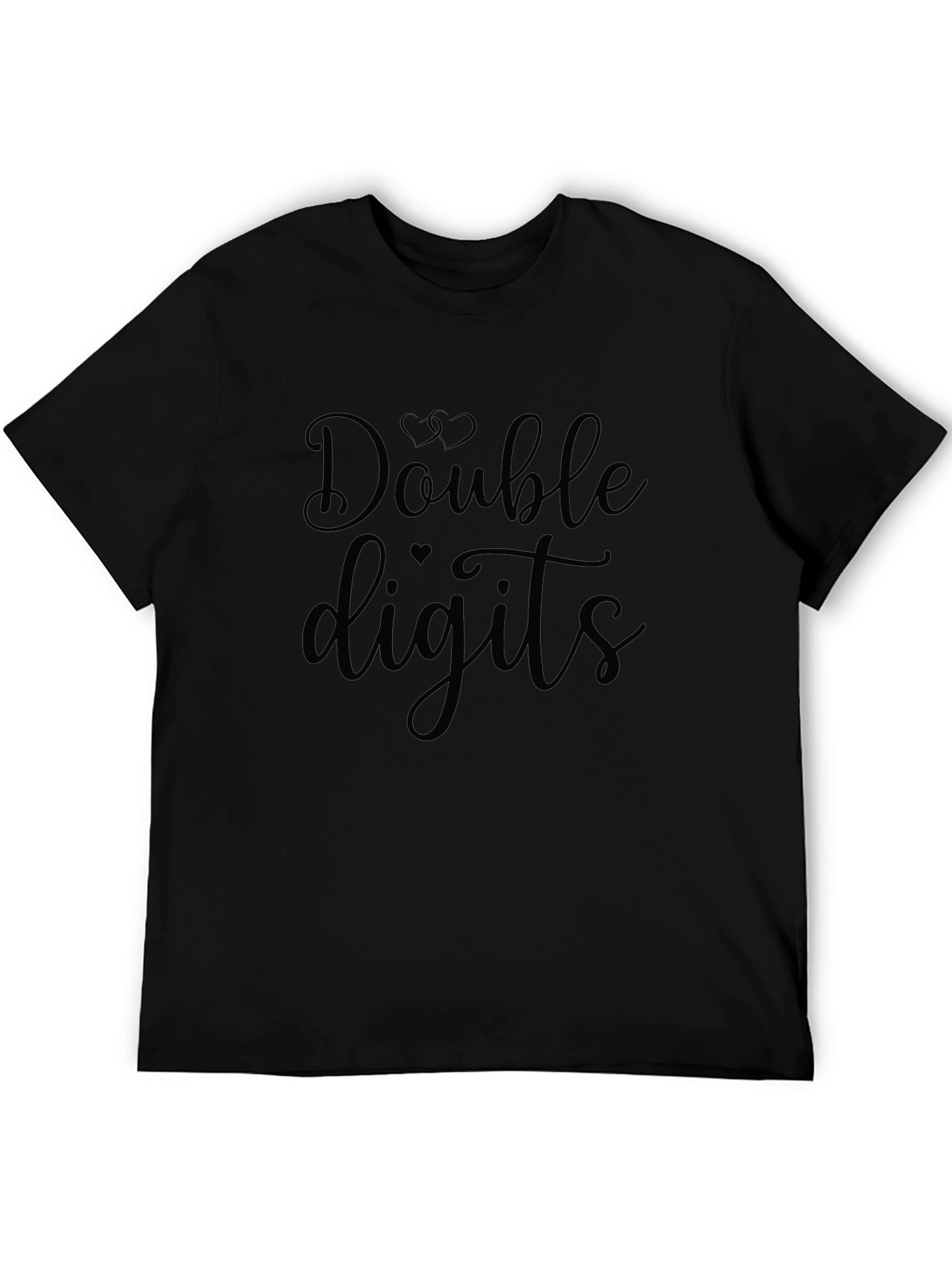 Double Digits Black Graphic Tee Shirt
