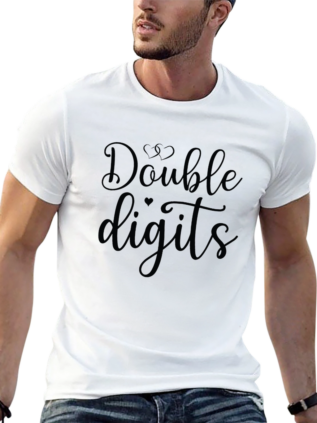 Double Digits Black Graphic Tee Shirt