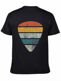 Retro Guitar Pick Graphic Tee - Black