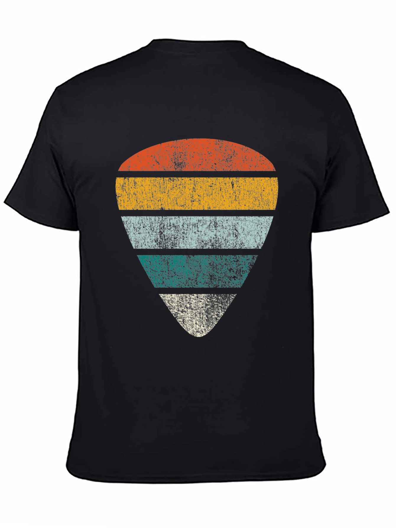 Retro Guitar Pick Graphic Tee - Black
