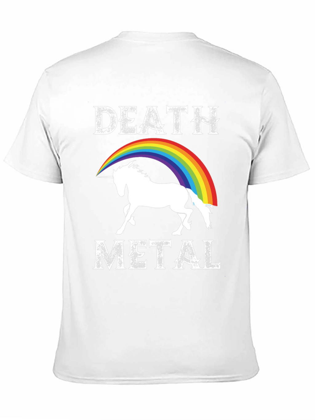 Death Metal Unicorn Rainbow Graphic Tee