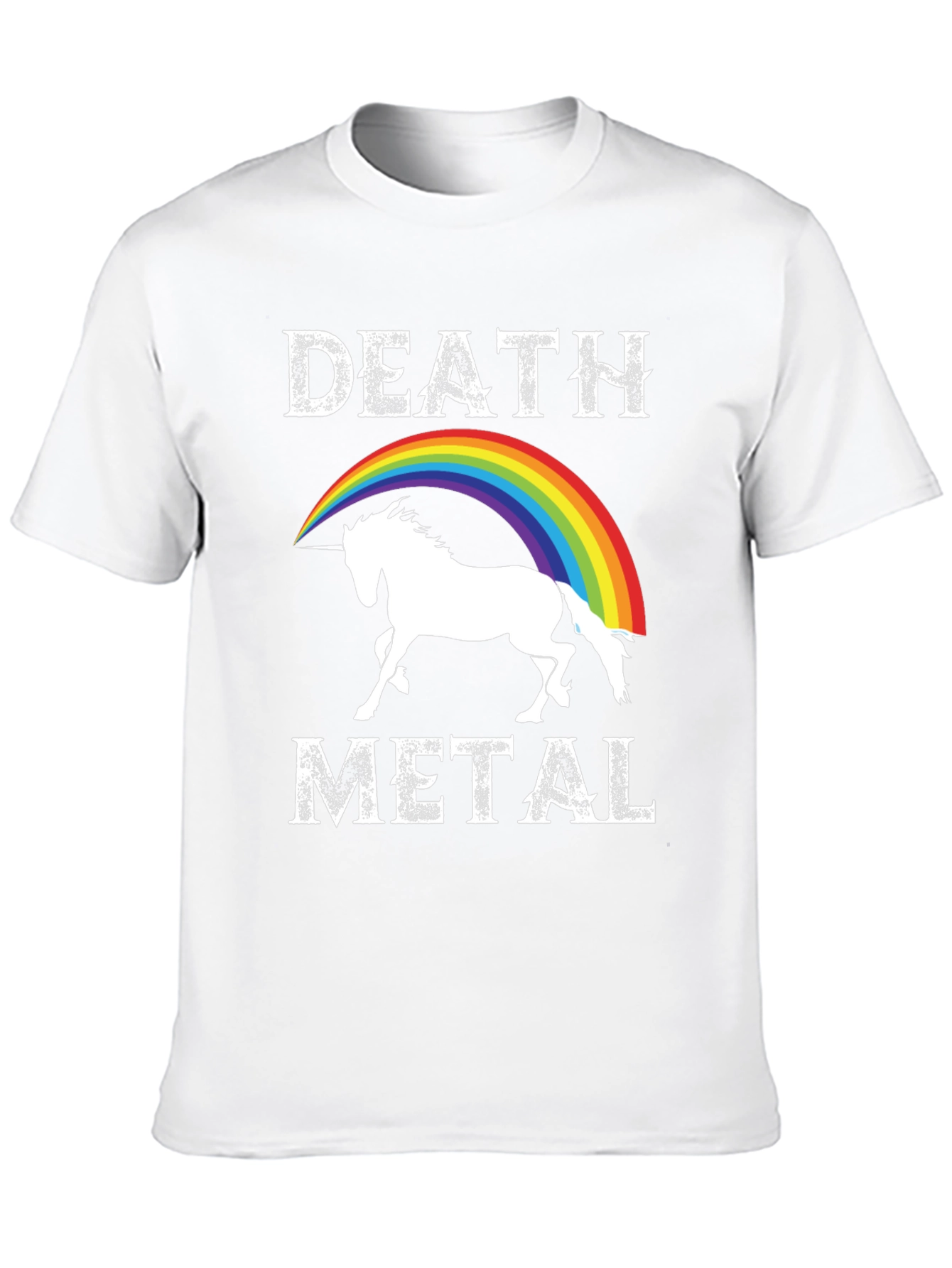 Death Metal Unicorn Rainbow Graphic Tee