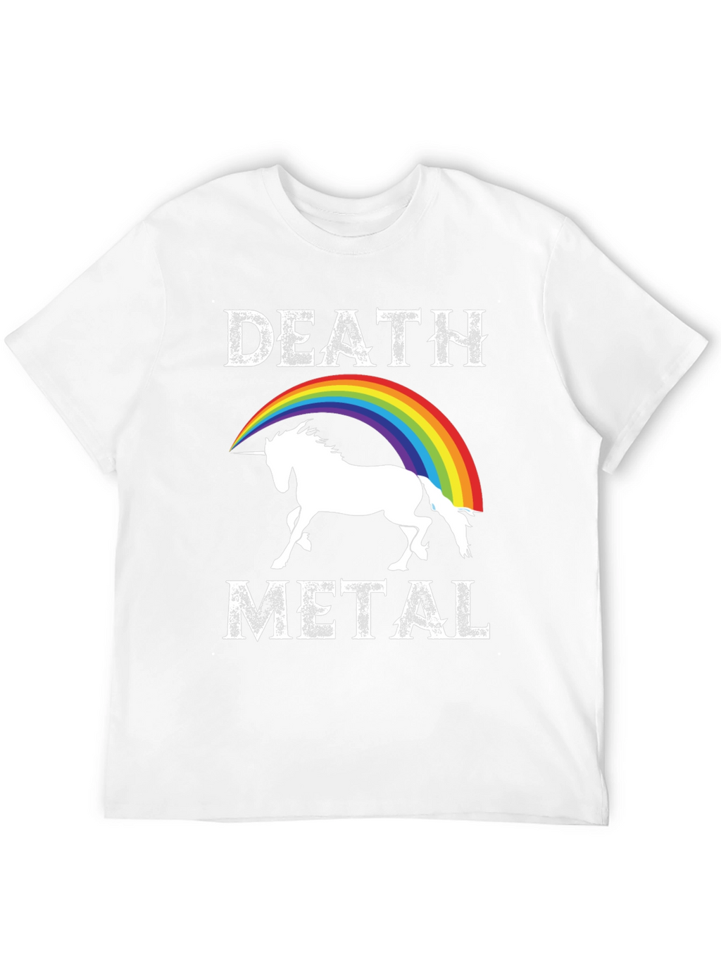 Death Metal Unicorn Rainbow Graphic Tee