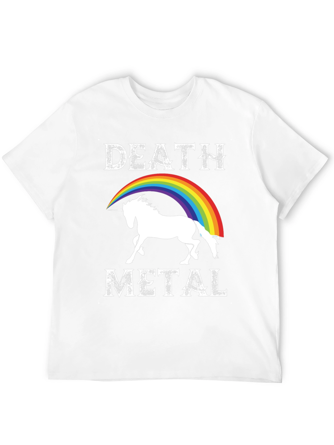 Death Metal Unicorn Rainbow Graphic Tee