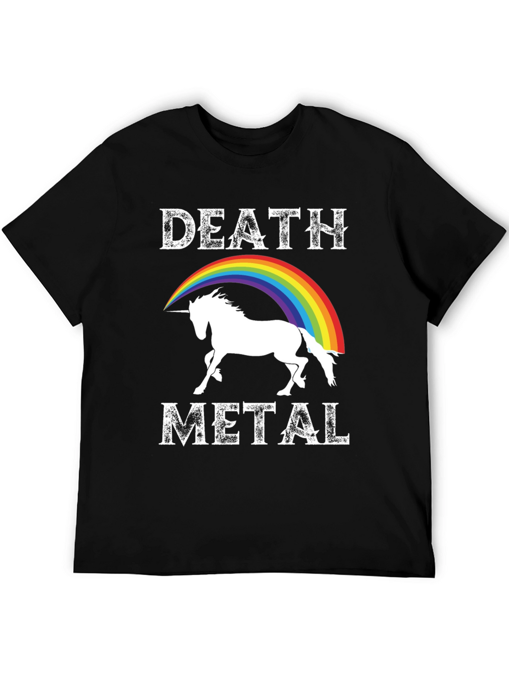 Death Metal Unicorn Rainbow Graphic Tee