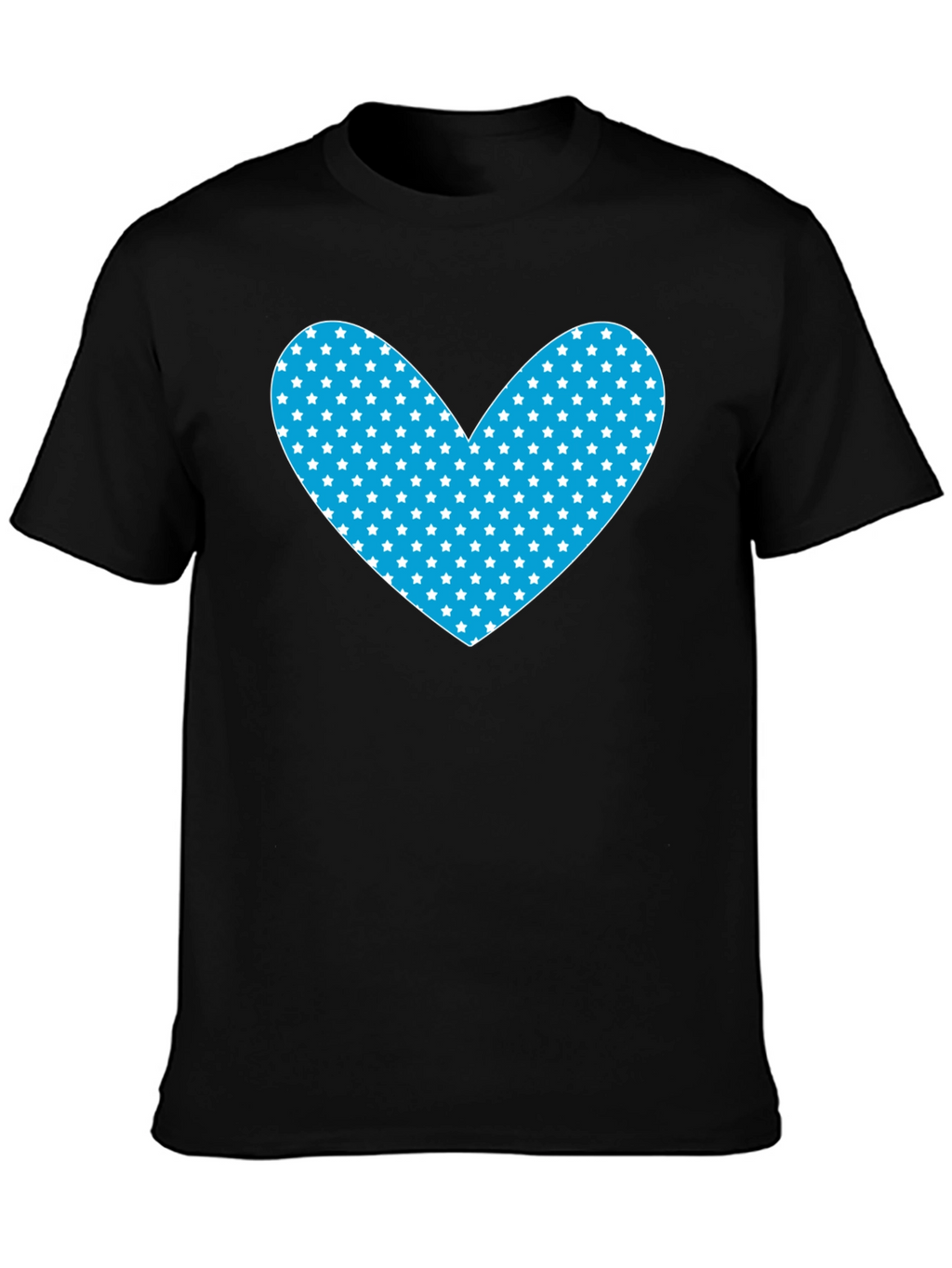 Starry Heart Graphic Tee - Black Cotton Blend