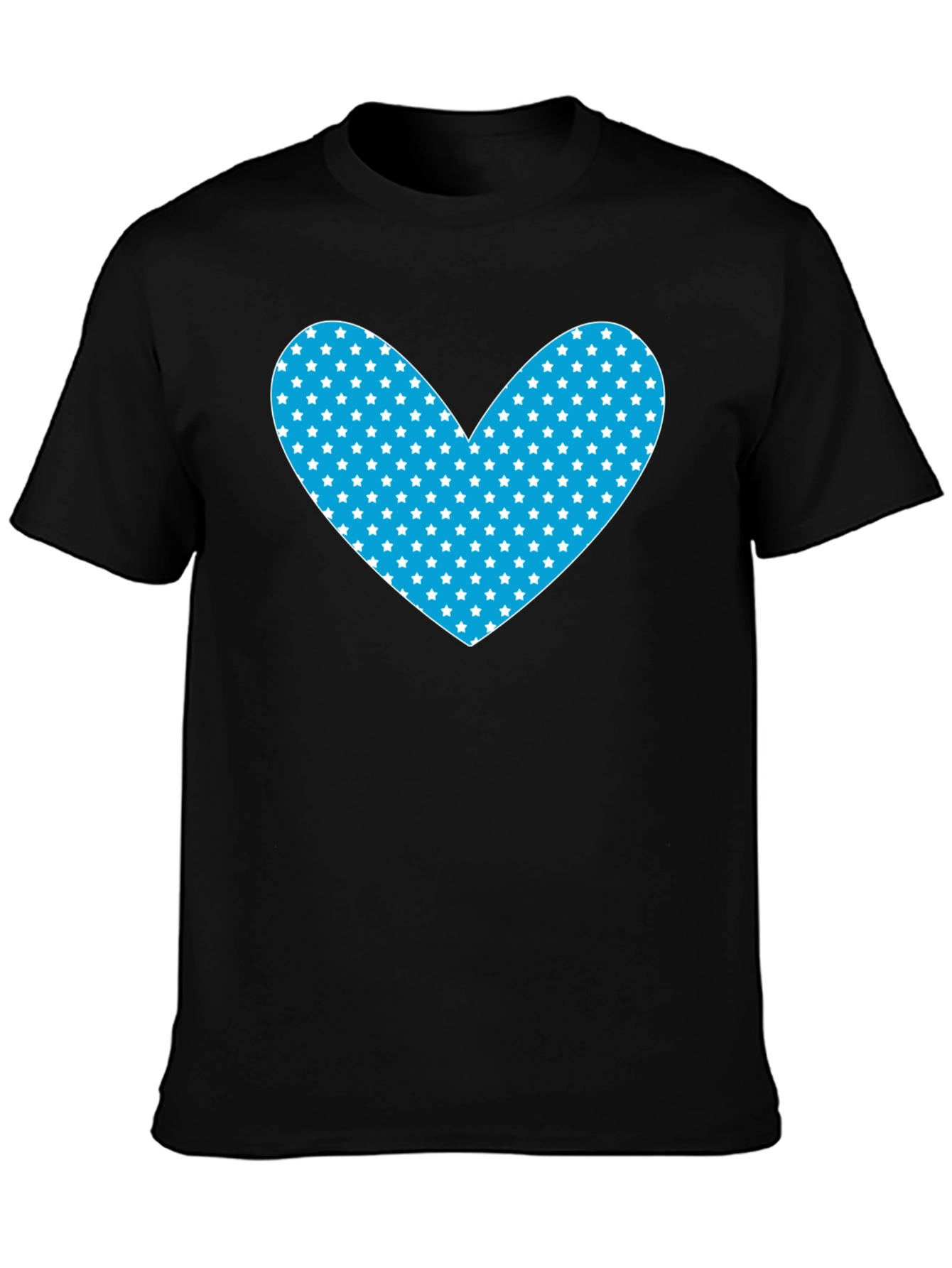 Starry Heart Graphic Tee - Black Cotton Blend