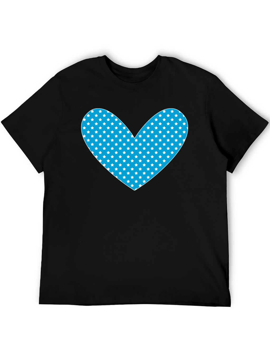 Starry Heart Graphic Tee - Black Cotton Blend
