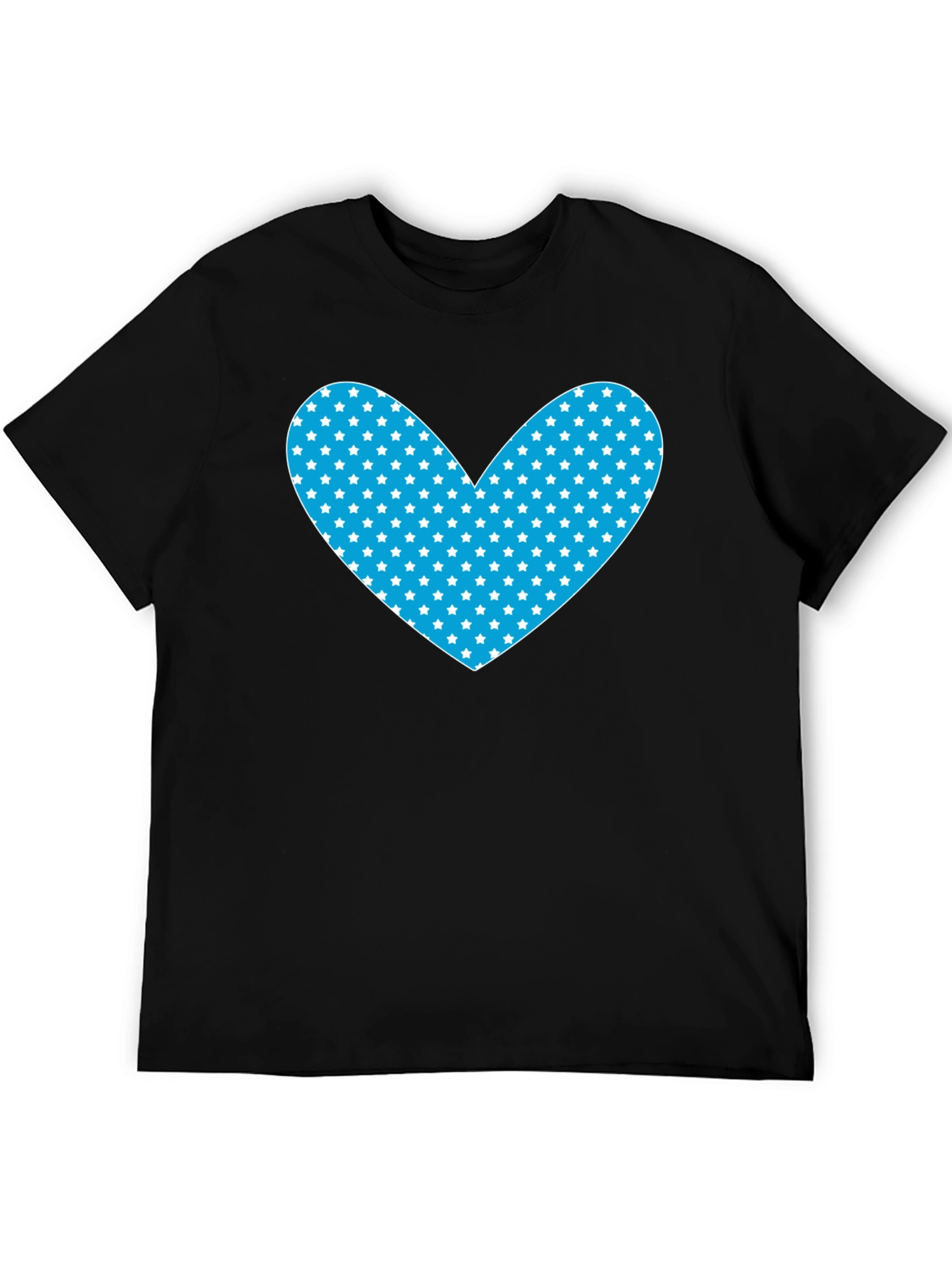 Starry Heart Graphic Tee - Black Cotton Blend