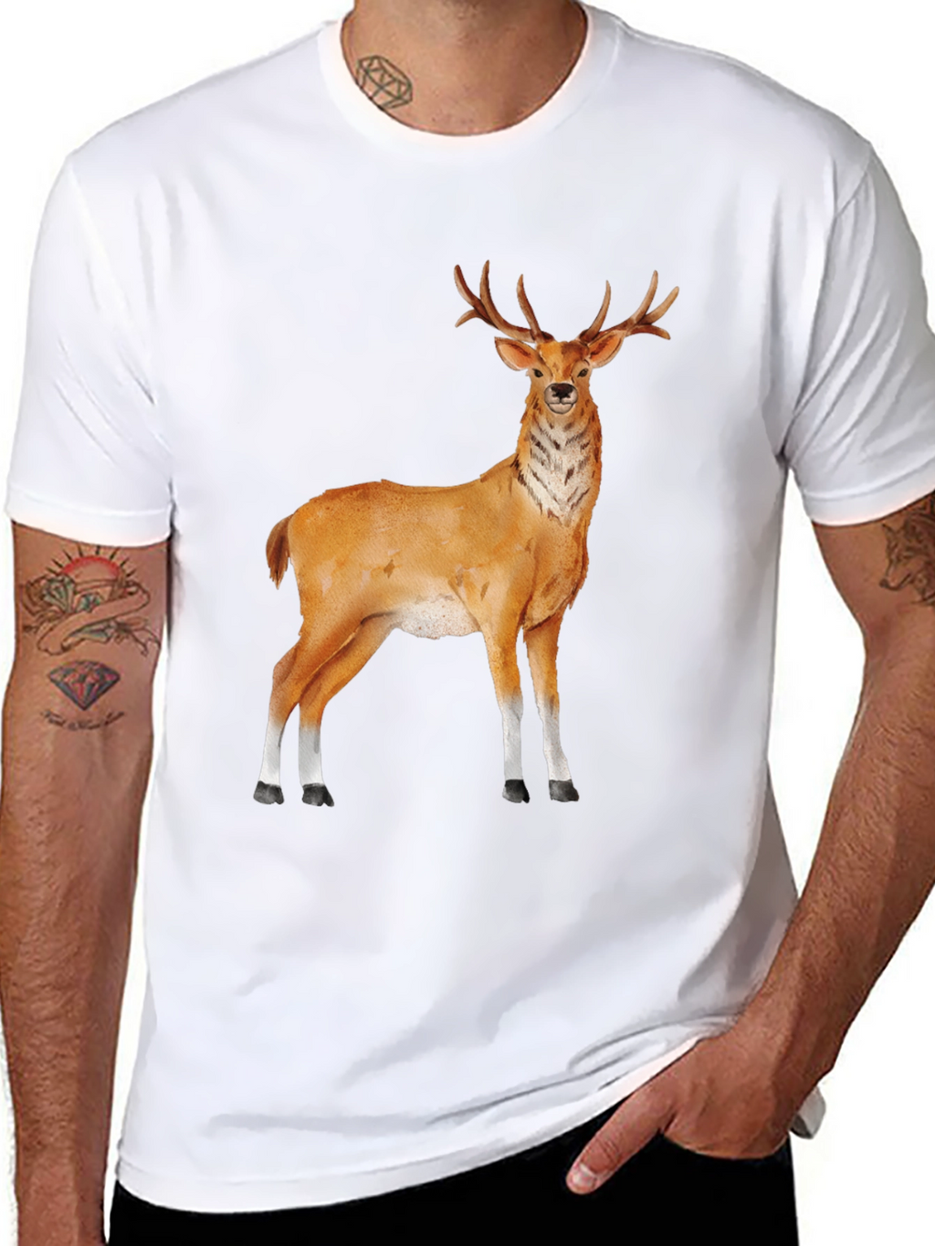 Deer Graphic Tee - Classic Black T-Shirt