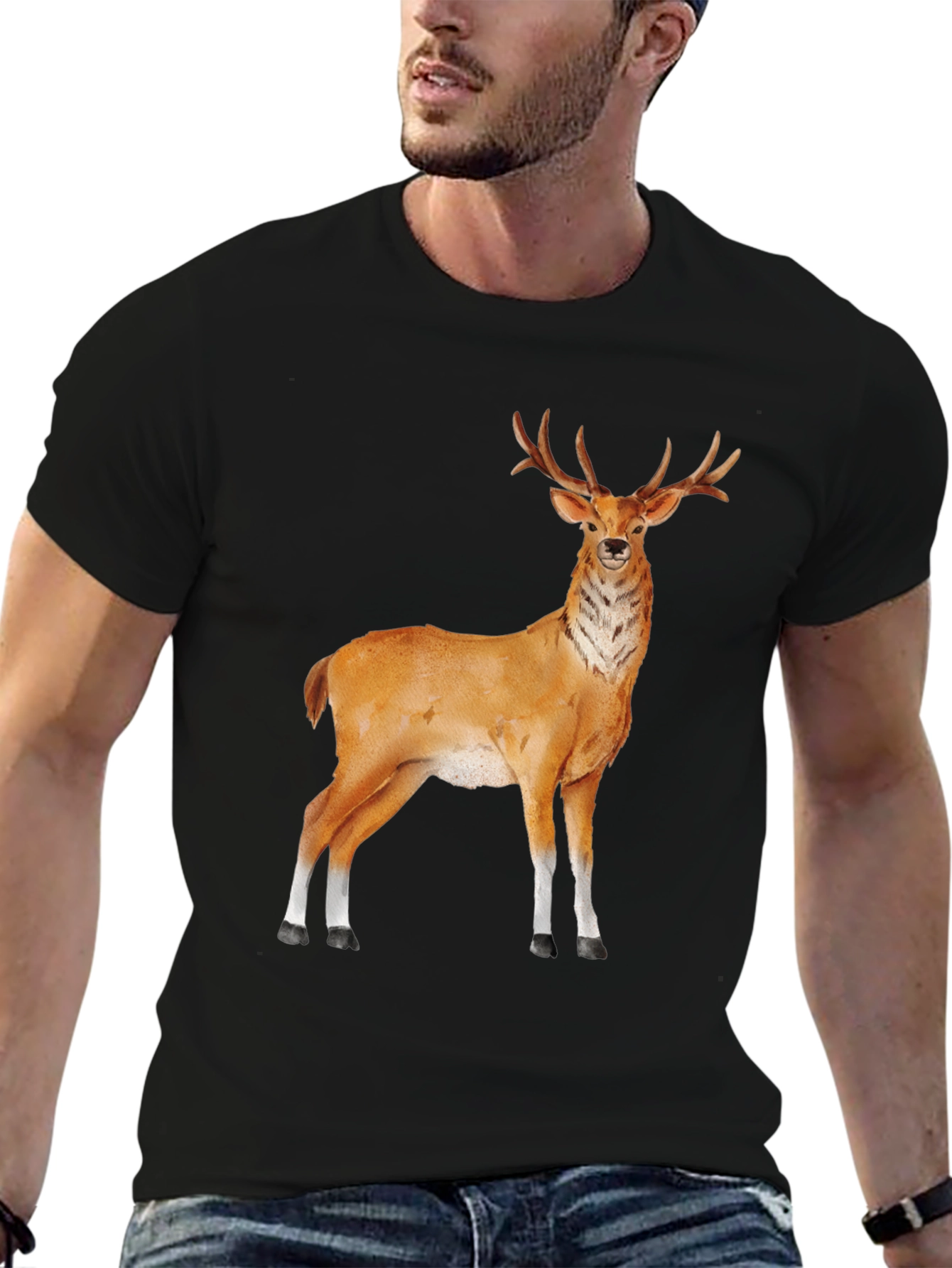 Deer Graphic Tee - Classic Black T-Shirt