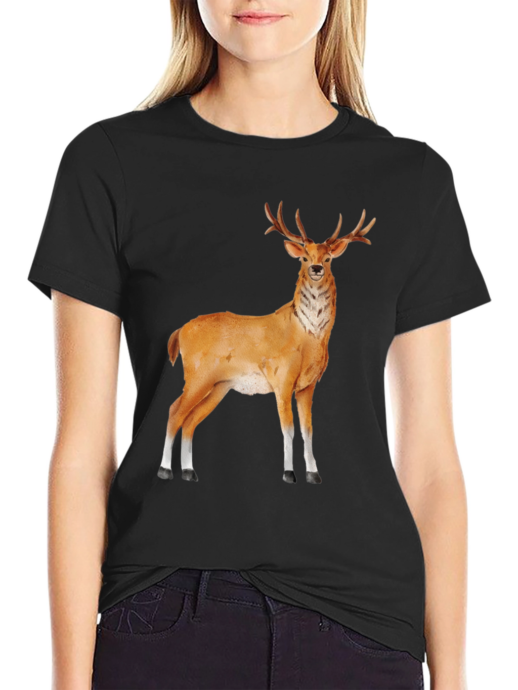 Deer Graphic Tee - Classic Black T-Shirt