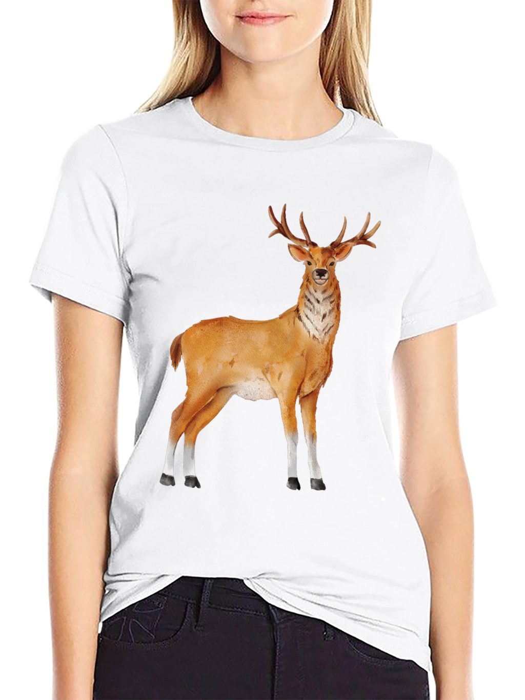 Deer Graphic Tee - Classic Black T-Shirt