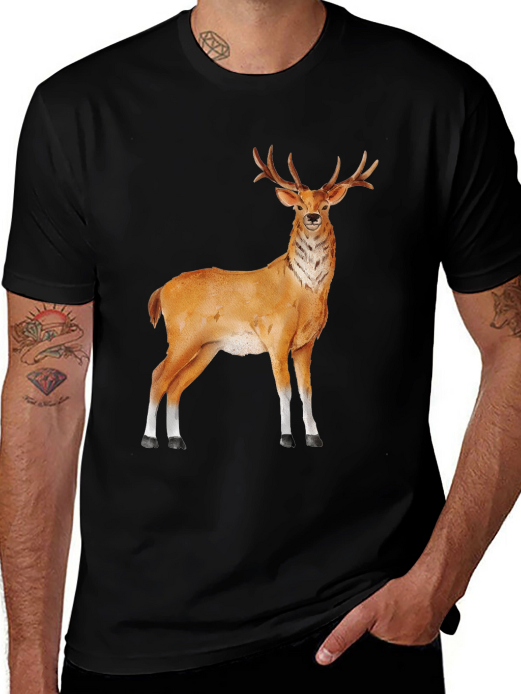 Deer Graphic Tee - Classic Black T-Shirt