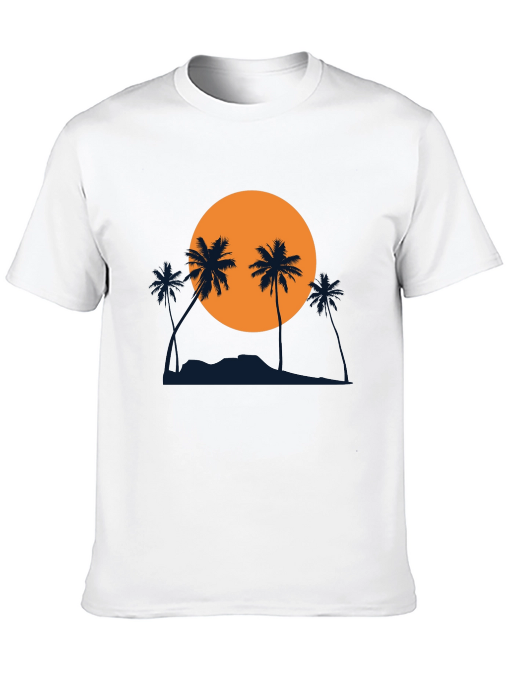 Sunset Palm Tree Graphic Black T-Shirt
