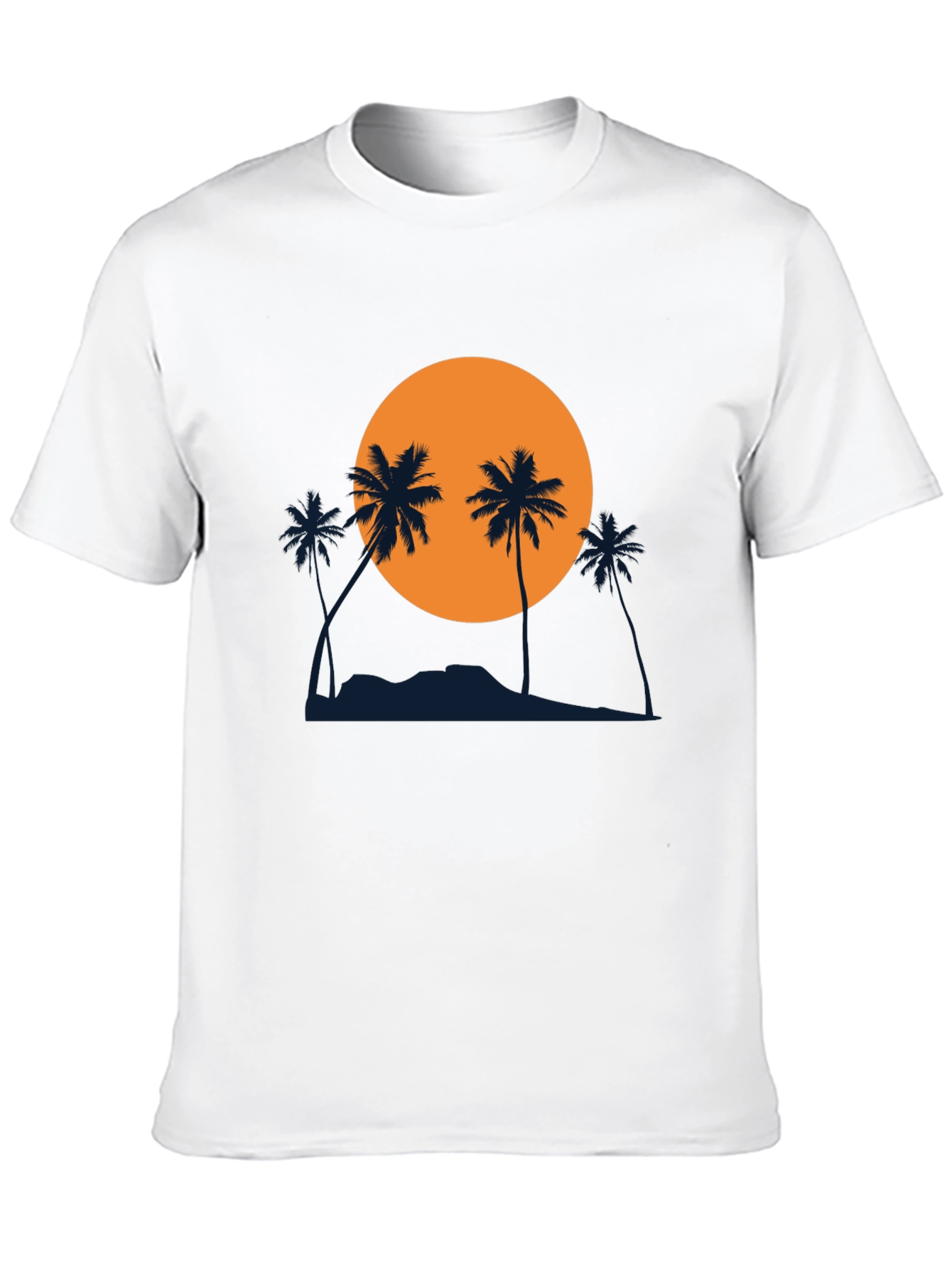 Sunset Palm Tree Graphic Black T-Shirt