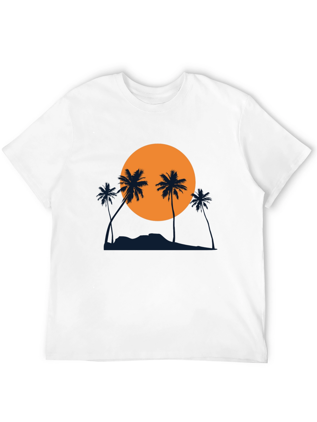 Sunset Palm Tree Graphic Black T-Shirt