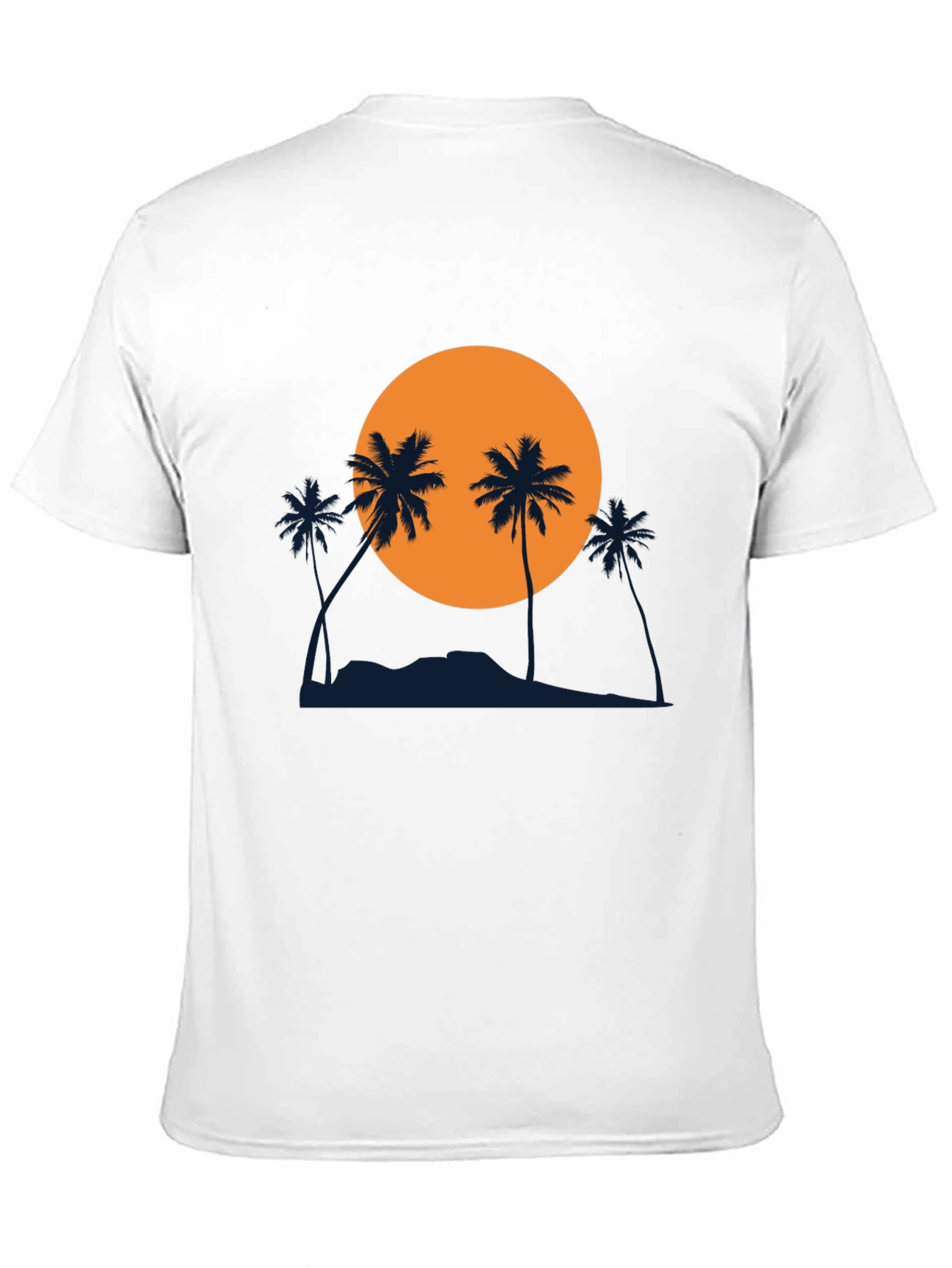 Sunset Palm Tree Graphic Black T-Shirt