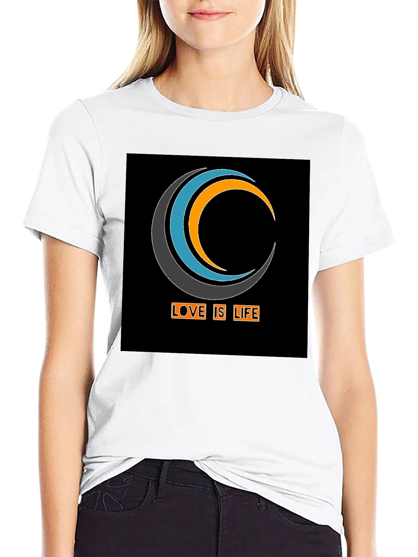 Love Is Life Graphic Tee - Black Cotton Blend