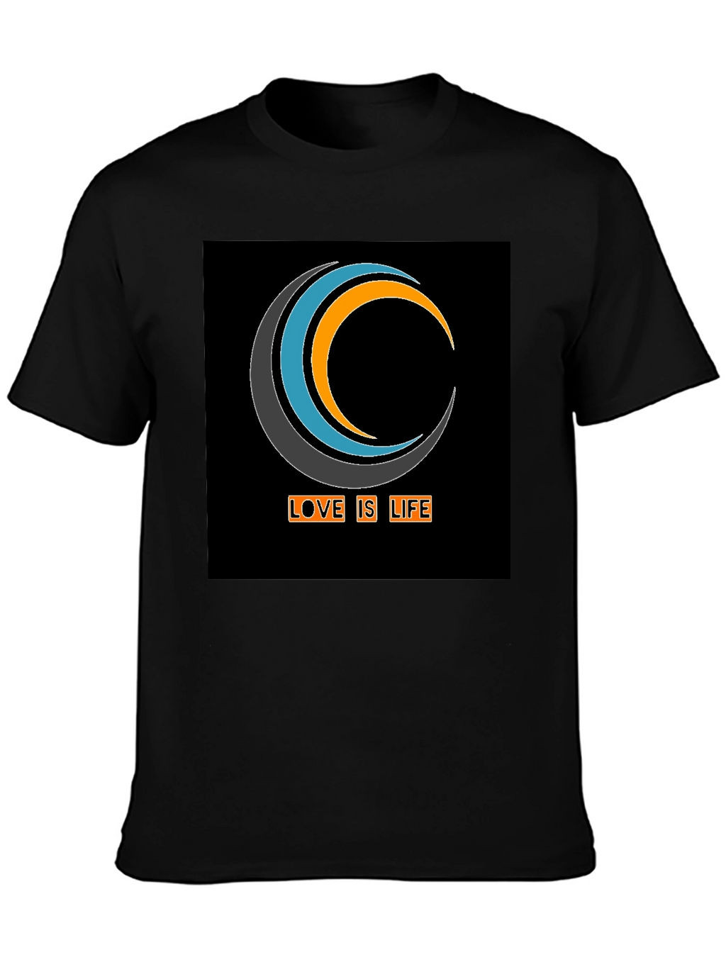 Love Is Life Graphic Tee - Black Cotton Blend