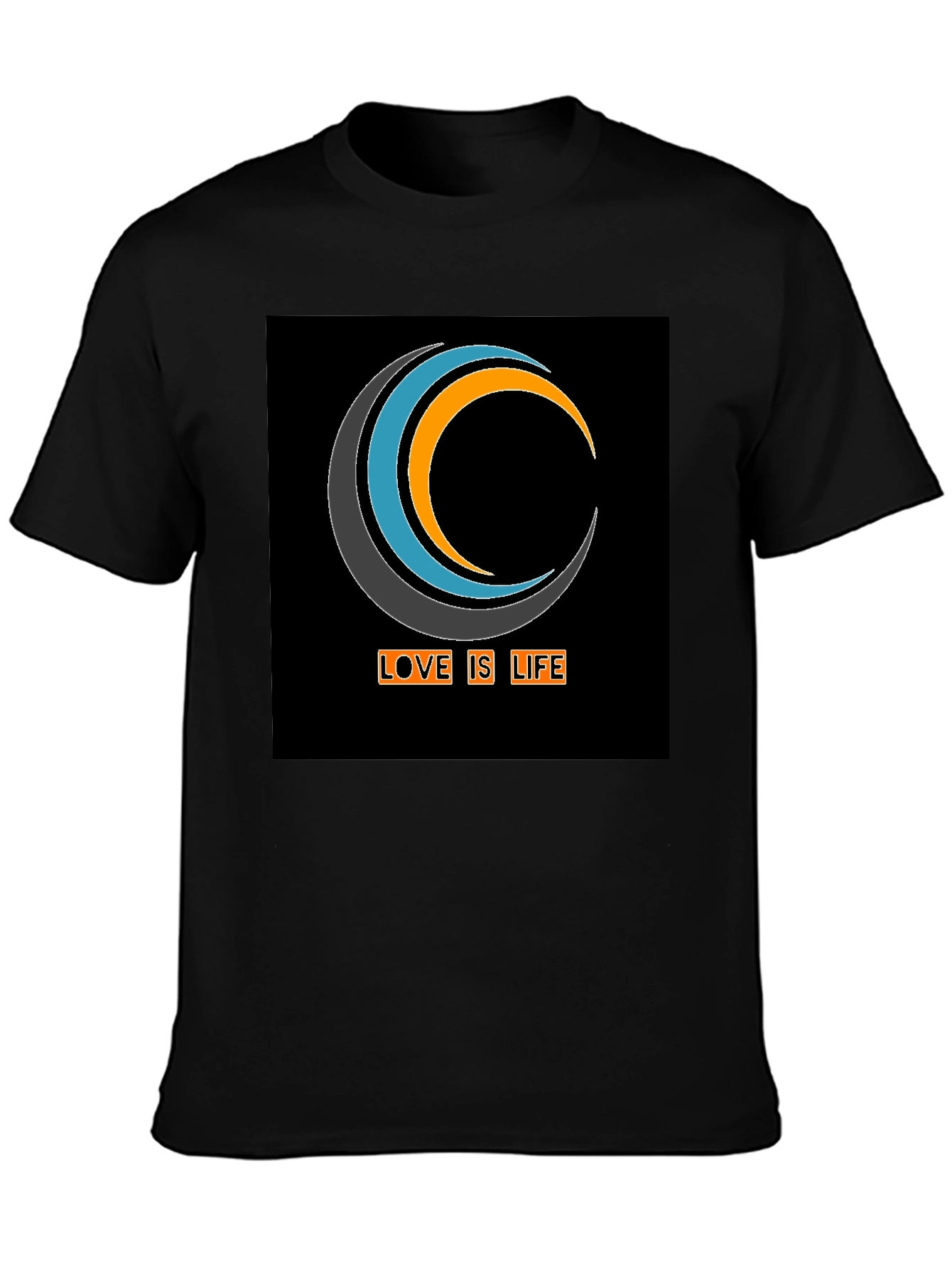 Love Is Life Graphic Tee - Black Cotton Blend