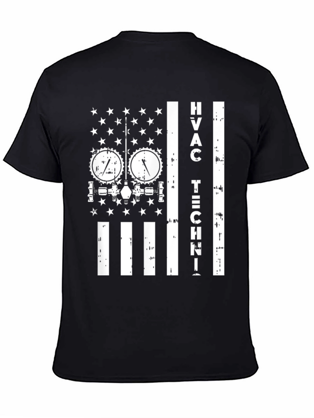 HVAC Tech American Flag T-Shirt