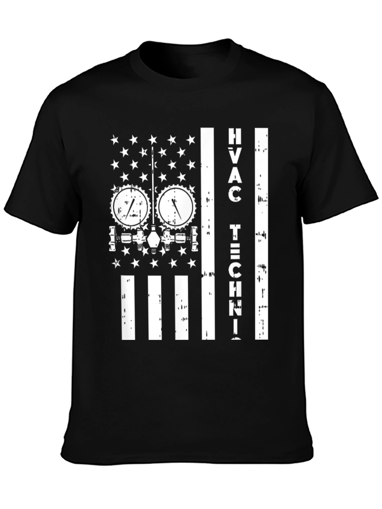 HVAC Tech American Flag T-Shirt