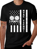HVAC Tech American Flag T-Shirt