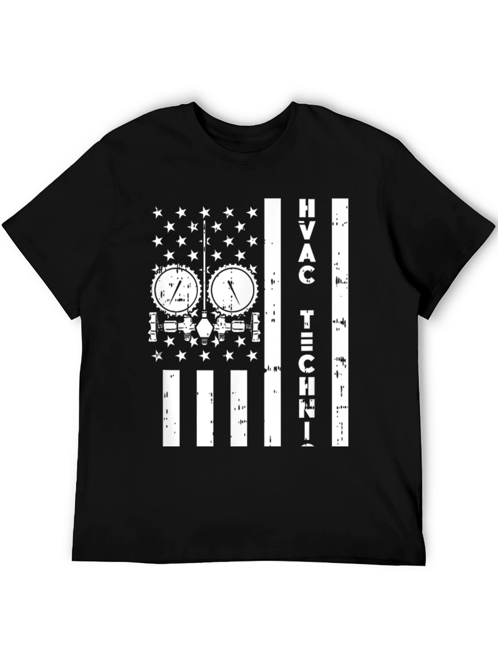 HVAC Tech American Flag T-Shirt