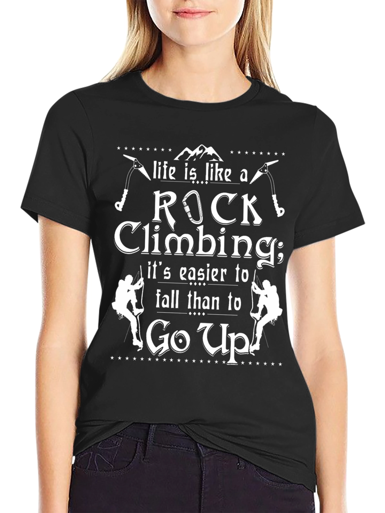 Rock Climbing T-Shirt - Life is Like a Rock Climb Tee