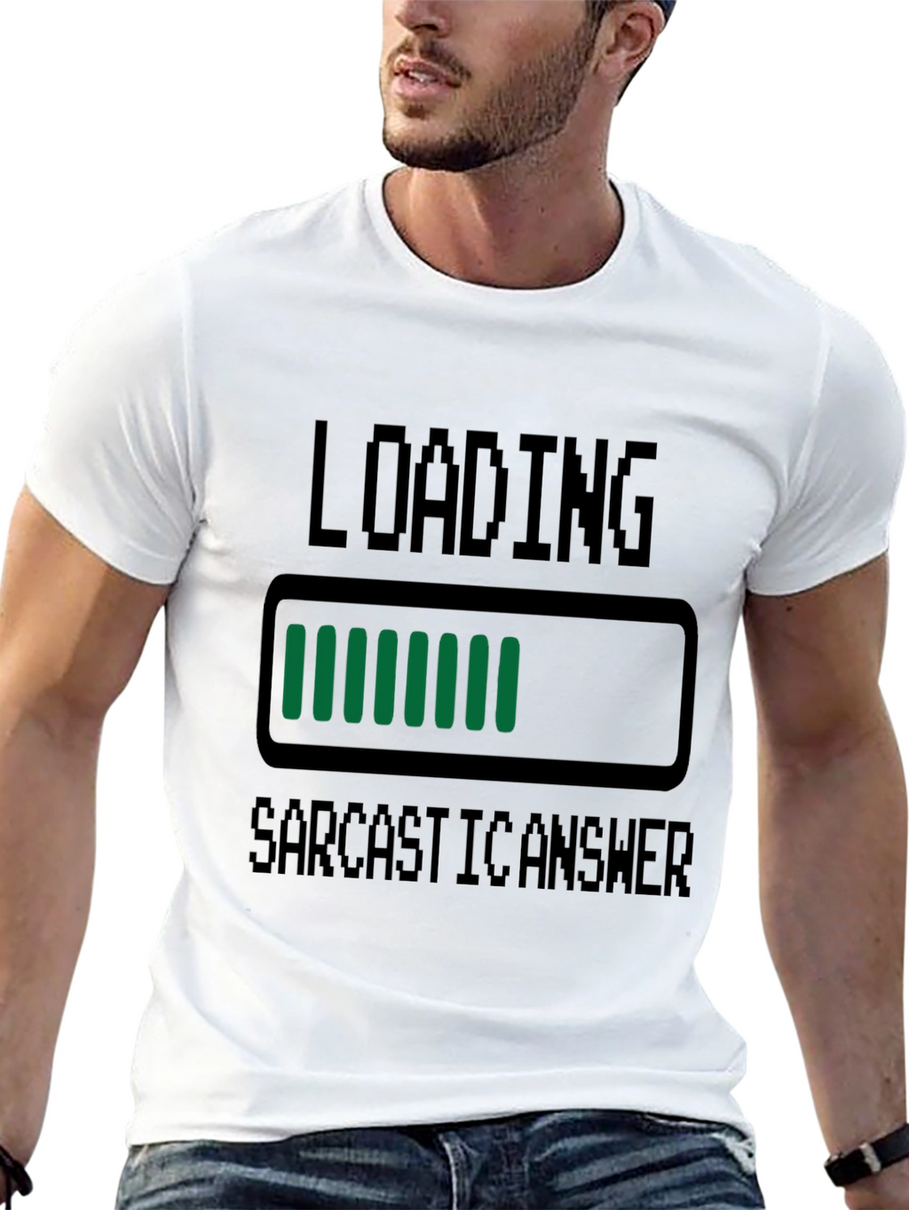 Sarcastic Answer Loading T-Shirt Funny Graphic Tee