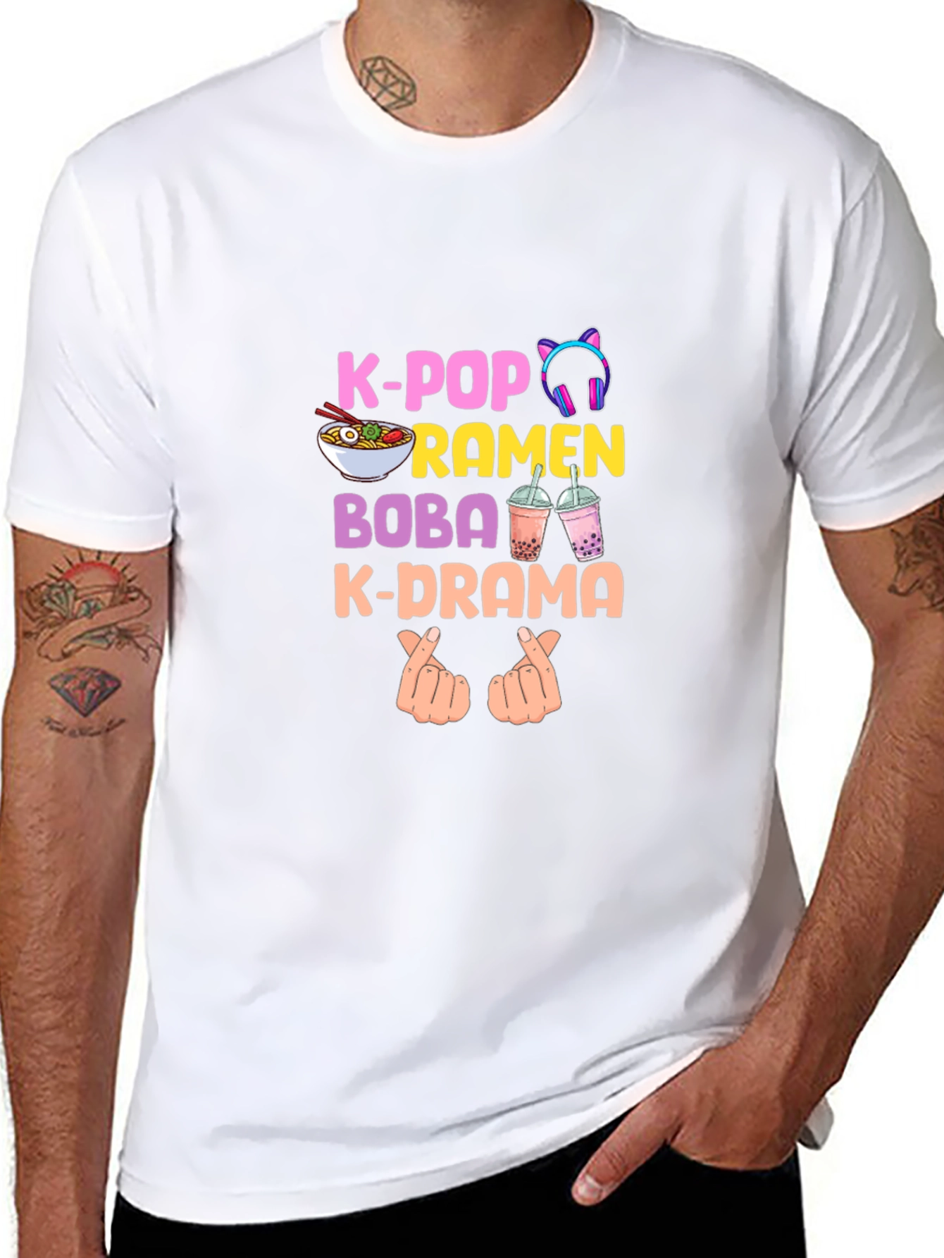 K-Pop Ramen Boba K-Drama Graphic T-Shirt