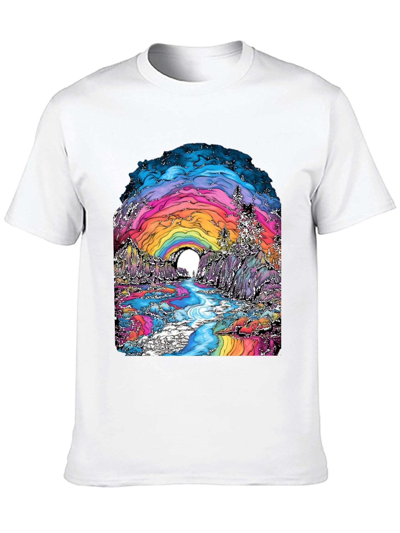 Psychedelic Rainbow Landscape Graphic Tee