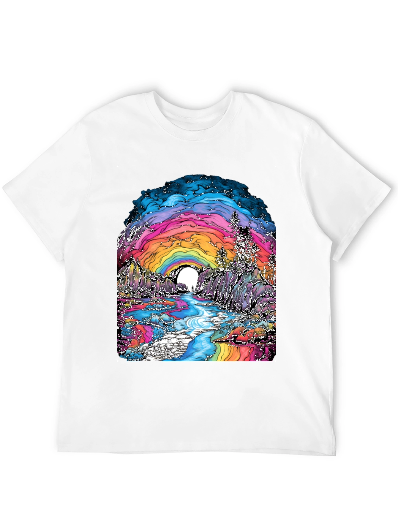 Psychedelic Rainbow Landscape Graphic Tee