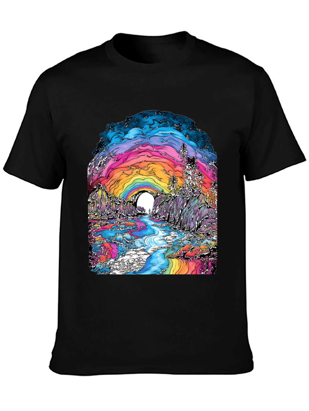 Psychedelic Rainbow Landscape Graphic Tee