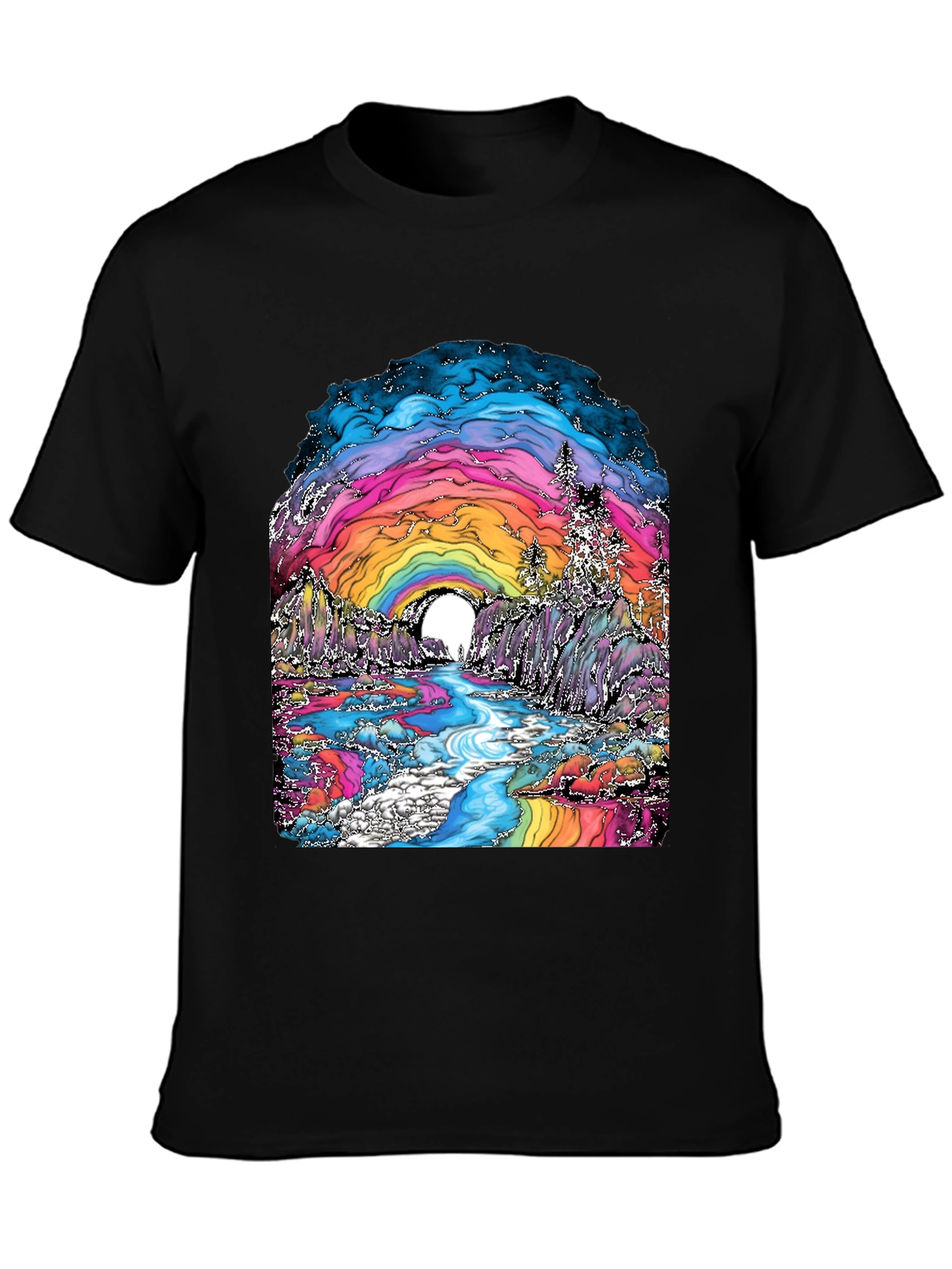 Psychedelic Rainbow Landscape Graphic Tee