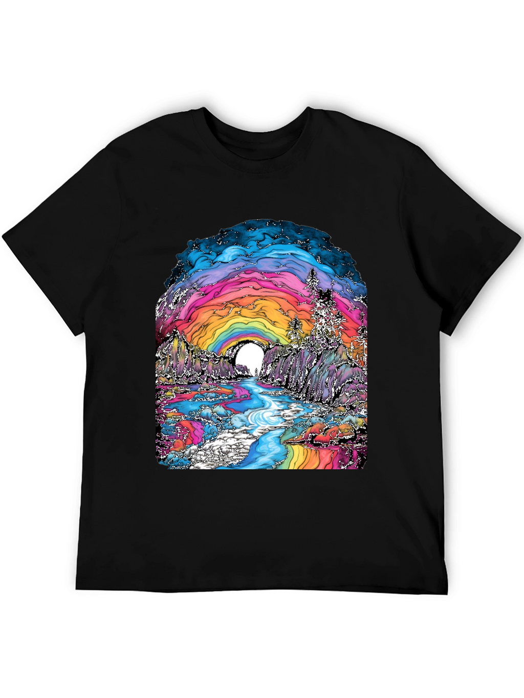 Psychedelic Rainbow Landscape Graphic Tee