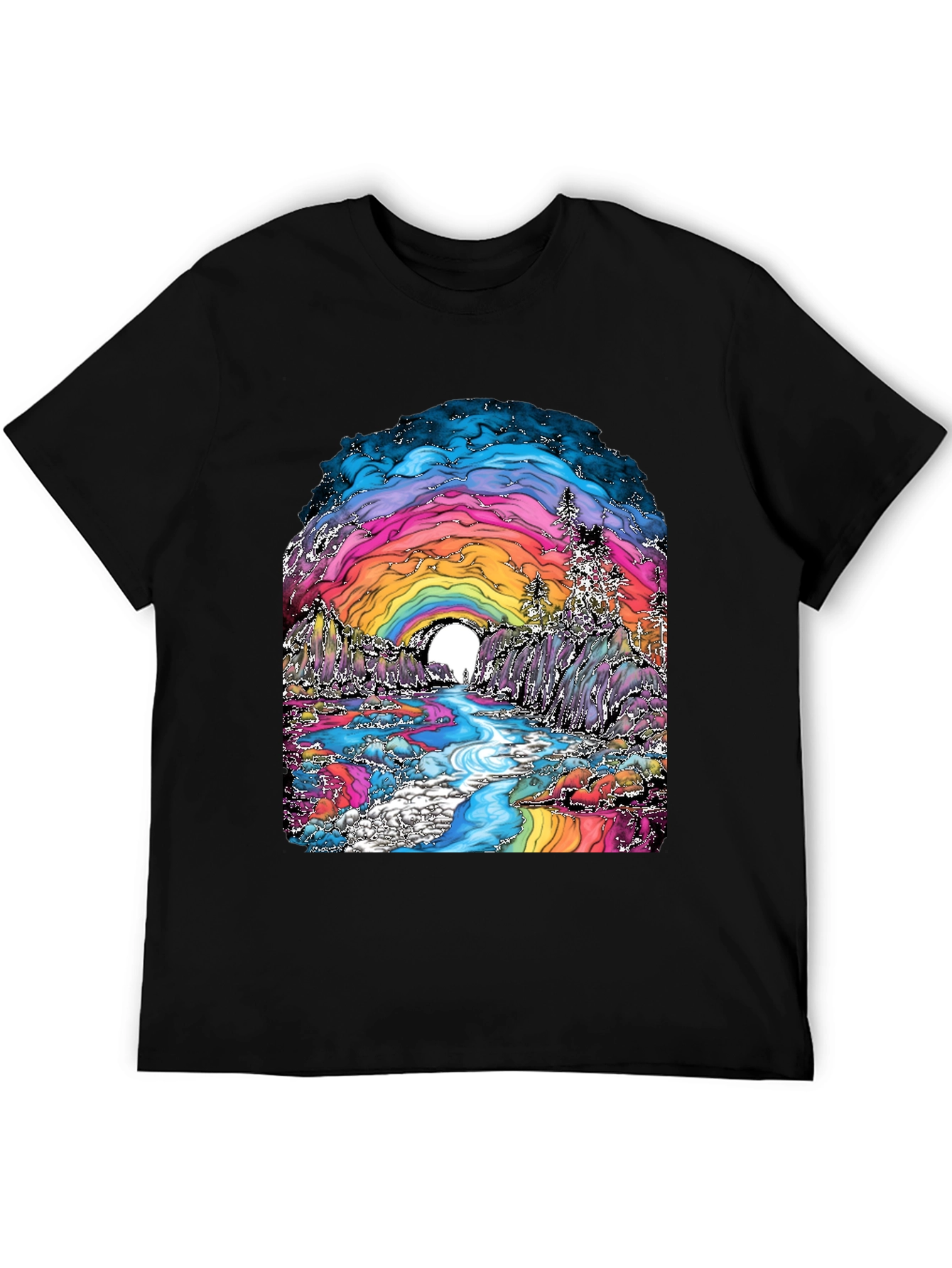 Psychedelic Rainbow Landscape Graphic Tee