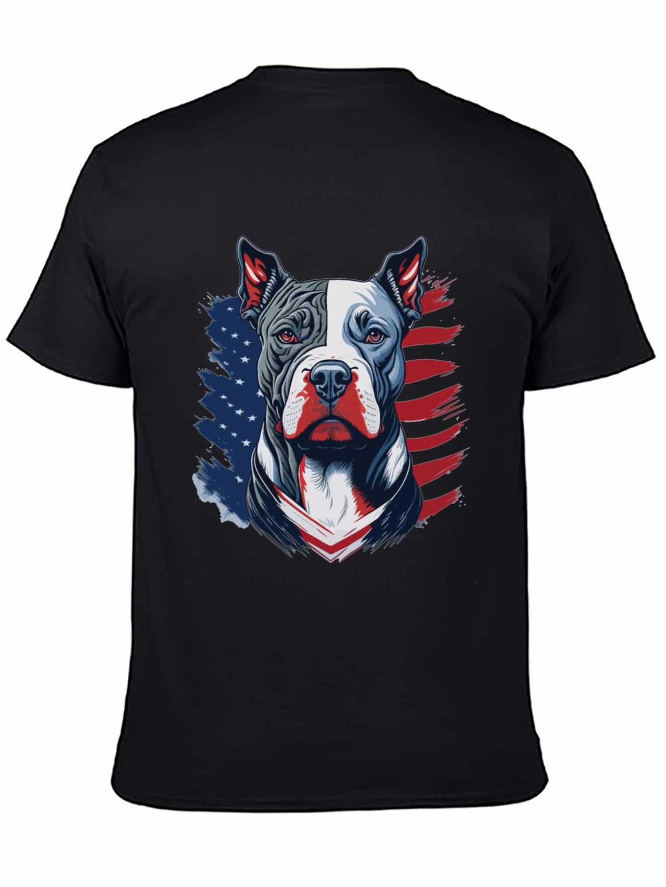 Patriotic Pitbull Graphic Tee - USA Flag Dog Lover Shirt