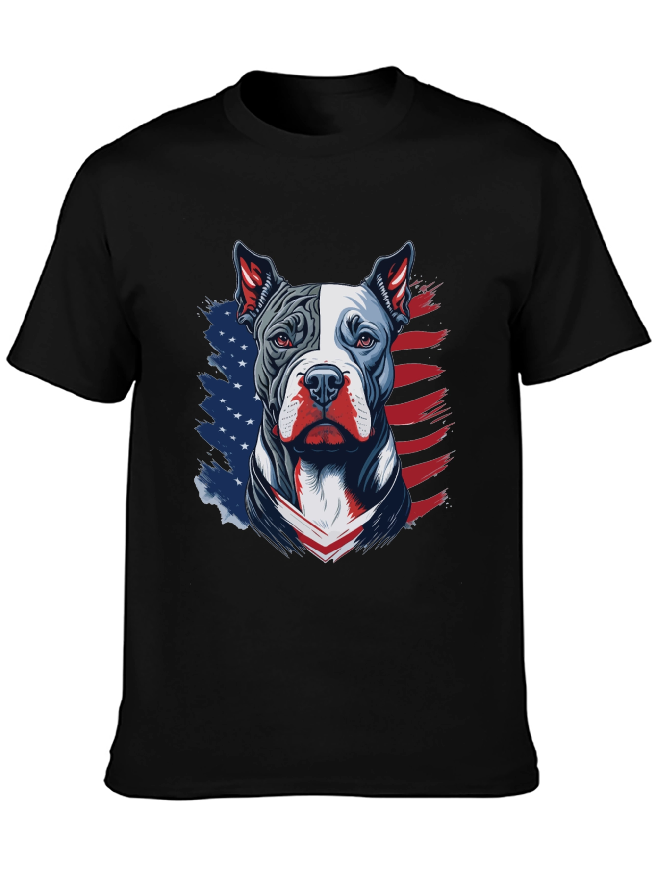 Patriotic Pitbull Graphic Tee - USA Flag Dog Lover Shirt