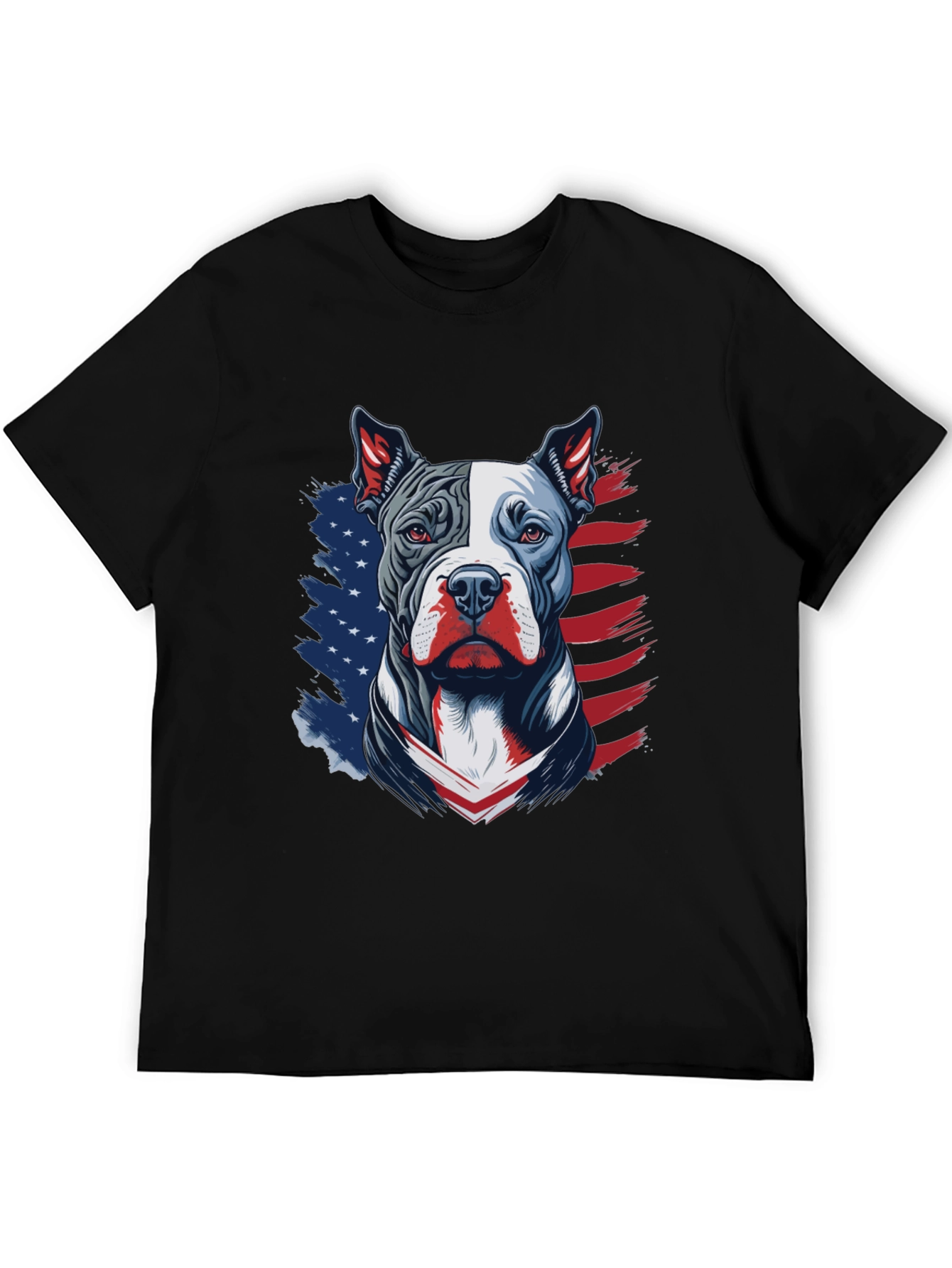 Patriotic Pitbull Graphic Tee - USA Flag Dog Lover Shirt