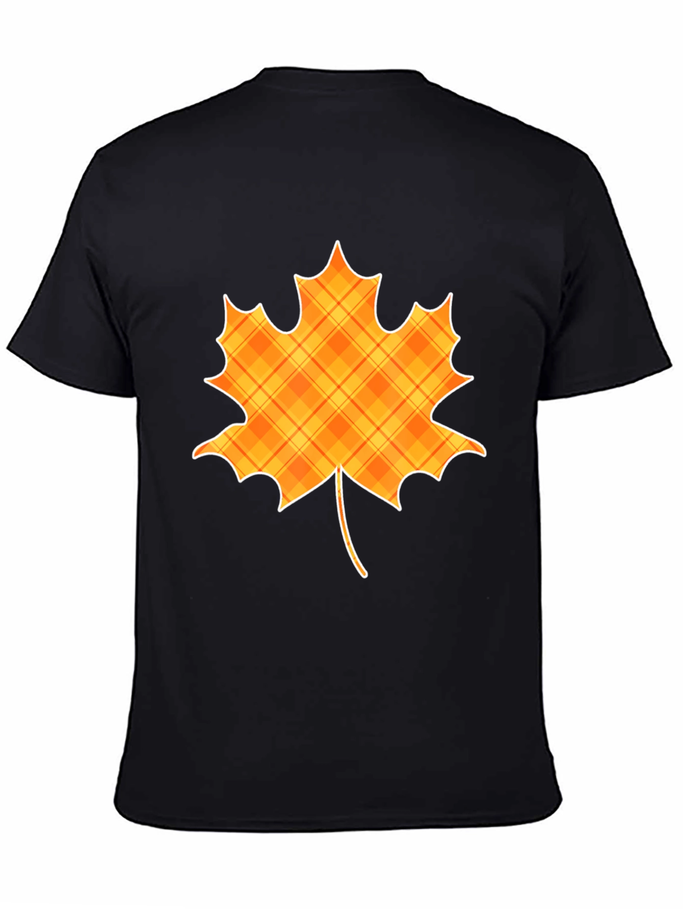 Plaid Maple Leaf Graphic Tee - Autumn Style